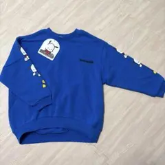 新品 ポチャッコ 袖プリント 裏起毛 トレーナー ブルー 120