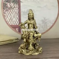 仏教美術 中国 仏像 水月観音 小仏像 銅製 銅器 - メルカリ