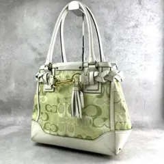 Coach Signature Tote Bag Hand Bag Green