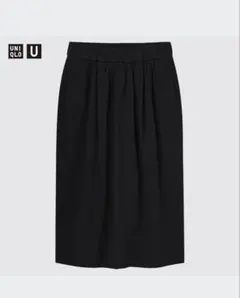 【新品】　UNIQLO U ユニクロユー　ミディスカート　XS ブラック