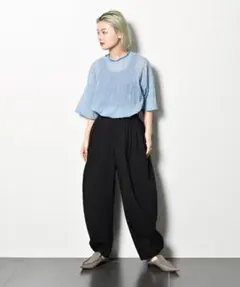 ミズイロインド シャンブレーワイドカーゴパンツ - メルカリ