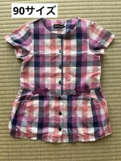 BeBe マドラスチェックワンピース　ベビー服のサムネイル