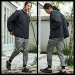 カンビオレオパードジャージーパンツグレー