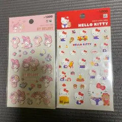 値下げしました　韓国限定サンリオステッカー3枚入り　２つセット