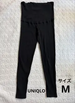 ユニクロ マタニティレギンス M ブラック 黒 リブ 妊婦服
