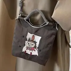 ムーミンリトルミーバッグ刺繍 ショルダーバッグ　新品　カーキ　2WAY 人気