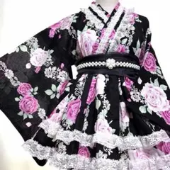726①浴衣ドレス 地雷系 量産型 姫ギャル ロリータ 大人 ♡帯付き