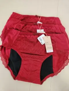 AMO STYLE by Triumph サニタリーショーツ レッド M　3点のサムネイル