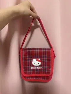 HELLO KITTY チェック柄ショルダーバッグ