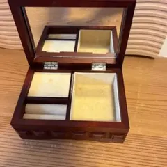 上品木製2層ジュエリー収納ボックス 鏡付き アクセサリーケース