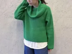 COMME CA ISMタートルニットセーター　F　グリーン