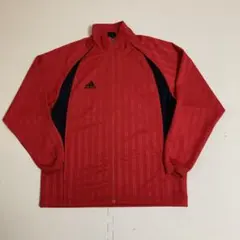 adidas レッド ジャージ L 赤　黒　ブラック　刺繍