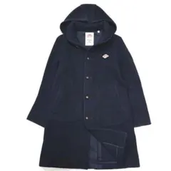 ダントン ウールモッサ 2wayフード取り外し可能 ロングコートネイビー S〜M