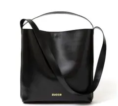 zucca レザー調　2way ショルダーバッグ　ポシェット　黒　ブラック