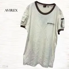 アヴィレックス/リンガーTシャツ/Ｍ/半袖/ミリタリー/アイボリー/アメカジ感のサムネイル