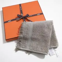 HERMES エルメス ハンドタオル コットン シルク Hロゴ グレー ハンカチのサムネイル