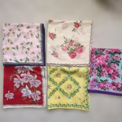 Kenzo HANAE MORIなど 花柄ハンカチ 5枚セット