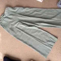 ミントグリーン ワイドレッグスラックス　韓国