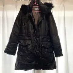 ダウンコート　レディース　11AR ブラック　黒　ファー、フード取外し可
