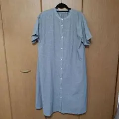 studioCLIPチェック柄 半袖ロングシャツワンピース