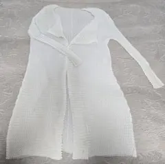 【美品】ISSEY MIYAKE ロングカーディガン 白 日本製 伸縮素材 2026年最新】ISSEY MIYAKE カラー：ホワイト系 レディース 長袖