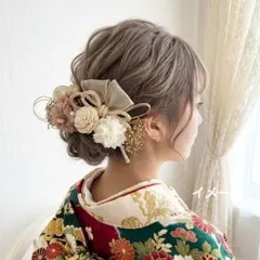 髪飾り【6507】ドライフラワー　結婚式　成人式　卒業式　七五三　前撮　振袖　袴