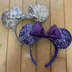 ディズニー スパンコールカチューシャ2個セット