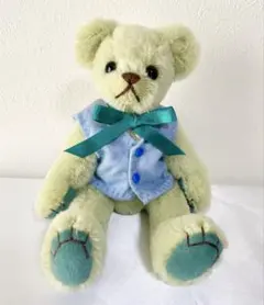 作家さん　テディベア　ぬいぐるみ　薄緑色のモヘア　SHIZUKU BEAR
