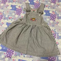 旧タグ　ミキハウス　ジャンパースカート ヒッコリー
