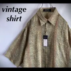 90s レトロ 半袖 ポリシャツ 一点物 ヴィンテージ デッドストック 未使用品