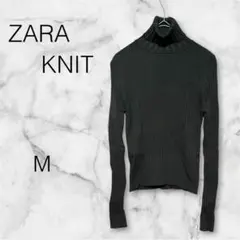 ZARA ザラ タートルネックニット【M】ダークグリーン