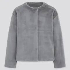 新品未使用‼️UNIQLO ユニクロ　スムースヤーンフリースノーカラージャケット