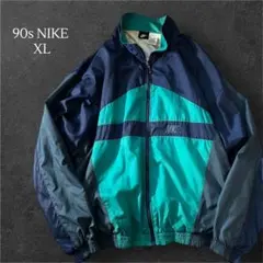 【美品】NIKE ナイキナイロンジャケット L ネイビー／グリーン