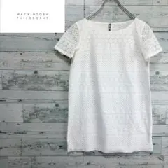 ☆美品☆マッキントッシュフィロソフィー　フラワー刺繍半袖ブラウス　タンバリンのサムネイル