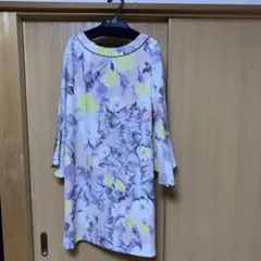 Diagram 花柄 長袖ワンピース