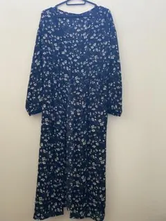 花柄 シャツワンピース 長袖