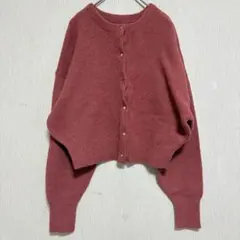 GRL ゴールドボタンニットカーディガン レッド
