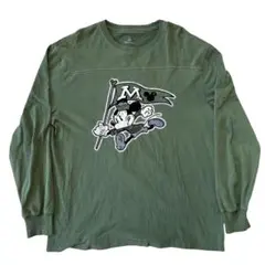 希少 ディズニー ミッキーマウス 90s ロング Tシャツ グリーン 古着 L