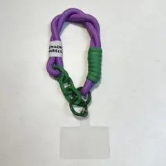 スマホストラップ　パープル×グリーン