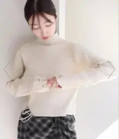 kastane ハイネックリブニットプルオーバー