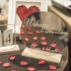 ウェディングステッカーウェルカムミラー　ウェディングボード　ウェルカムスペース