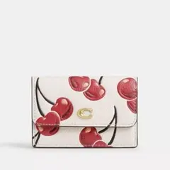 COACHエッセンシャル ミニ トライフォールド ウォレット・チェリー プリント