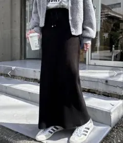 チャオパニックティピー　リブアイラインスカート　黒