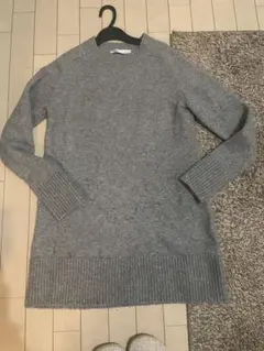 ZARA グレー 長袖ワンピース Sサイズ