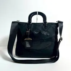 【美品✨】プラダ 2way ジャガードロゴ ショルダーバッグ ナイロン 黒
