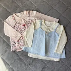 【中古】アカチャンホンポ　キャミソール付きTシャツ　2枚セット　90