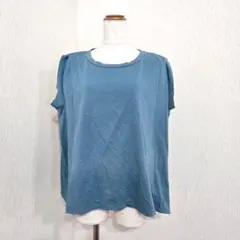 LBC　半袖カットソー　綿混　ブルー　ゆったりシルエット（M）のサムネイル