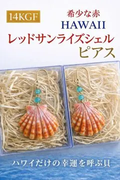 希少！サンライズシェル♡ハンドメイドピアス　オアフ島KAMERA K14ハワイ 希少！サンライズシェル♡ハンドメイドピアス オアフ島KAMERA K14