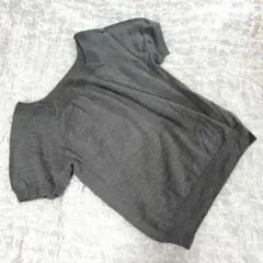 【アンタイトル】（44）サマーニット グレー スクエアネック 日本製 ウール混