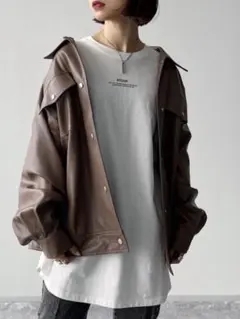 PAGEBOY フェイクレザーBIGジャケット